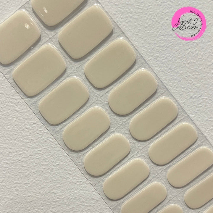 SEMI CURED GEL NAIL STICKER Devil J Collection N Cream Beige - Hi Gorgeous AU