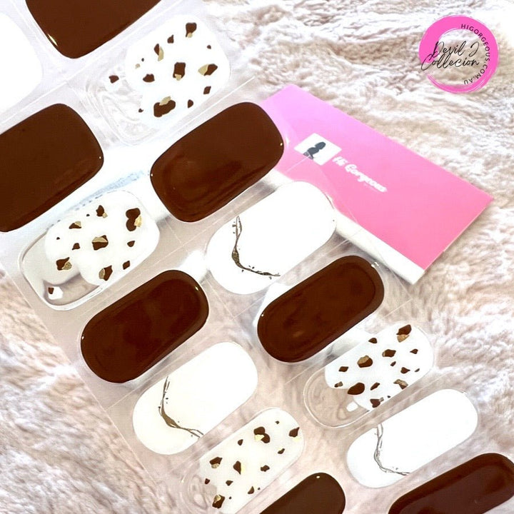 SEMI CURED GEL NAIL STICKER Devil J Collection N Dark Chocolate - Hi Gorgeous AU