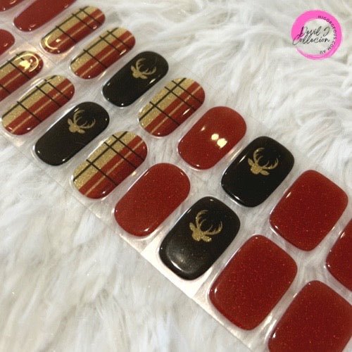 SEMI CURED GEL NAIL STICKER Devil J Collection N Deer Sorbet (Christmas Limited) - Hi Gorgeous AU