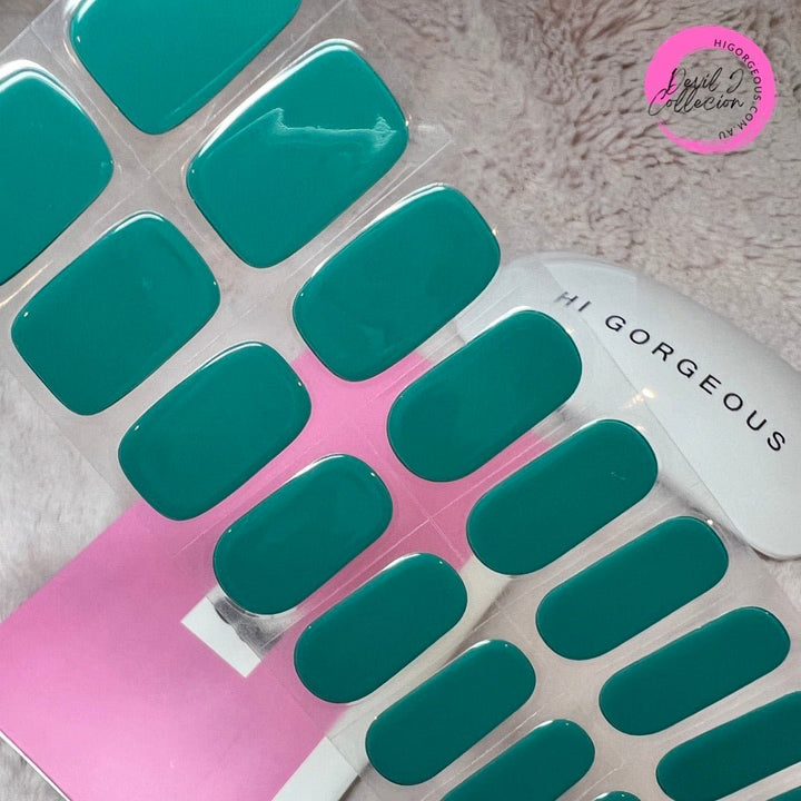 SEMI CURED GEL NAIL STICKER Devil J Collection N Emerald Green - Hi Gorgeous AU