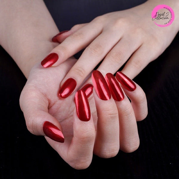 SEMI CURED GEL NAIL STICKER Devil J Collection N Lazer Red - Hi Gorgeous AU