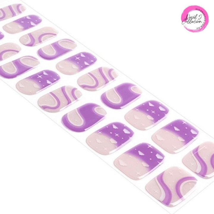 SEMI CURED GEL NAIL STICKER Devil J Collection N Purple Wave - Hi Gorgeous AU