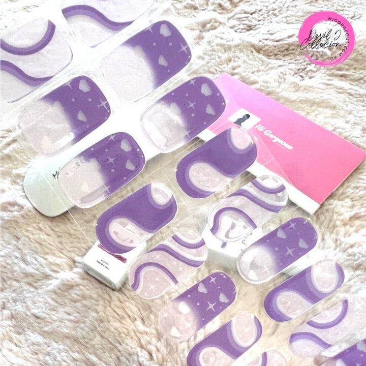 SEMI CURED GEL NAIL STICKER Devil J Collection N Purple Wave - Hi Gorgeous AU