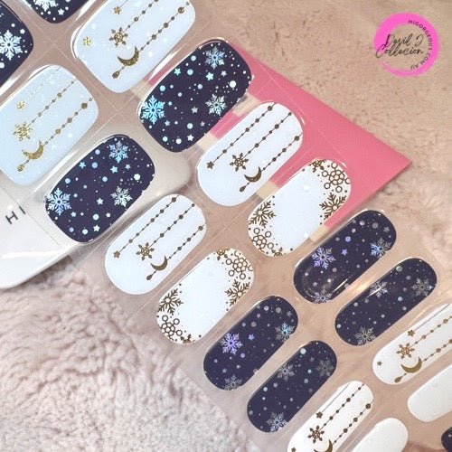 SEMI CURED GEL NAIL STICKER Devil J Collection N Snowing Night (Christmas Limited) - Hi Gorgeous AU